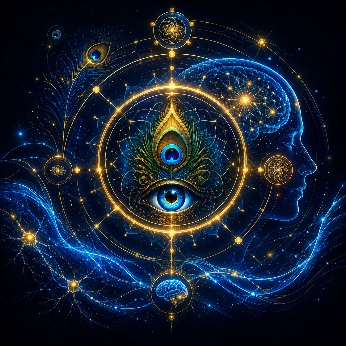 Blue neural brain research visual
